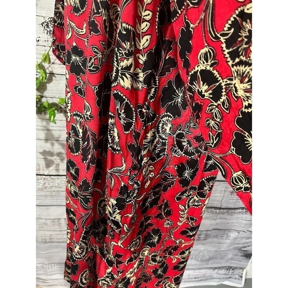 Masai Copenhagen Dress Small Medium Red Blue Floral Lagenlook Wedding Church - Picture 11 of 13